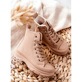 FR1 Zapatillas Cálidas Infantiles Piel Beige Bomi 6