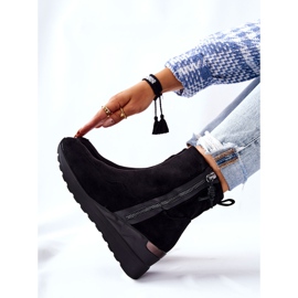 PE1 Botas con cuña de ante negras Athelaine negro 2