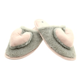 Evento Zapatillas de piel para mujeres 21pa36-4378 gris-rosa rosado 4