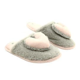 Evento Zapatillas de piel para mujeres 21pa36-4378 gris-rosa rosado 5