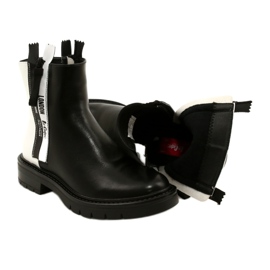 Botas en blanco y negro de las mujeres Lee Cooper LCJ-21-47-0650LA 6