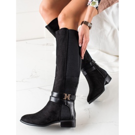 Yes Mile Botas altas con estilo negro 3