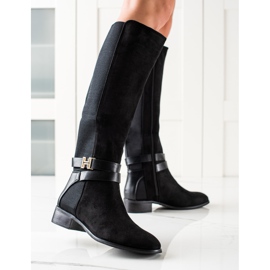 Yes Mile Botas altas con estilo negro 2