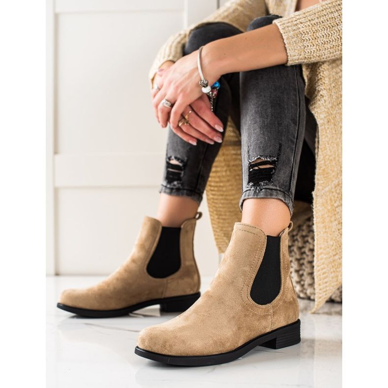 TRENDI Botas Chelsea con estilo beige 1