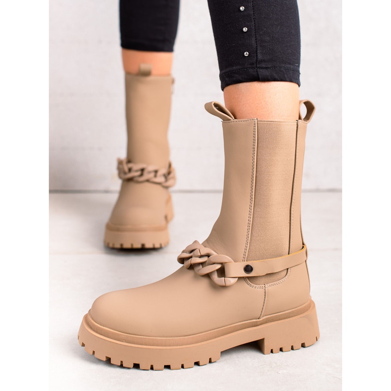 TRENDI Trabajadores beige con una tira decorativa 1