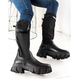 Best Shoes Botas de moda con bolsillo negro 1 Best Shoes Botas de moda con bolsillo negro 1