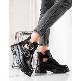 Bestelle Botas de plataforma con hebillas negro 2