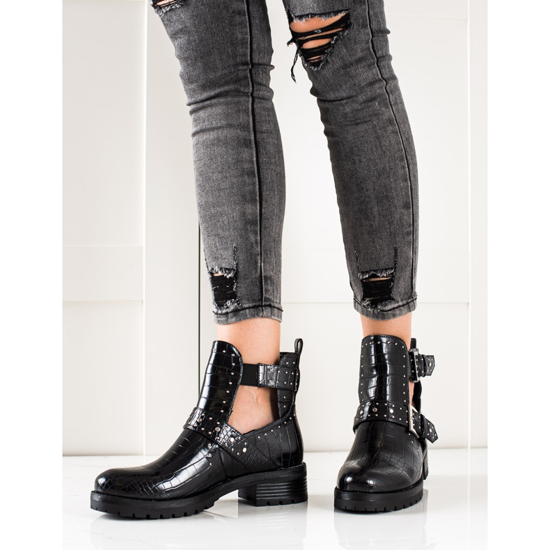 Bestelle Trabajadores con adorno de hebilla negro 2