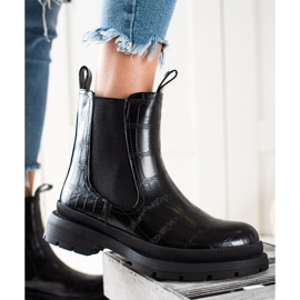 Botines Chelsea negros con cuero ecológico 2