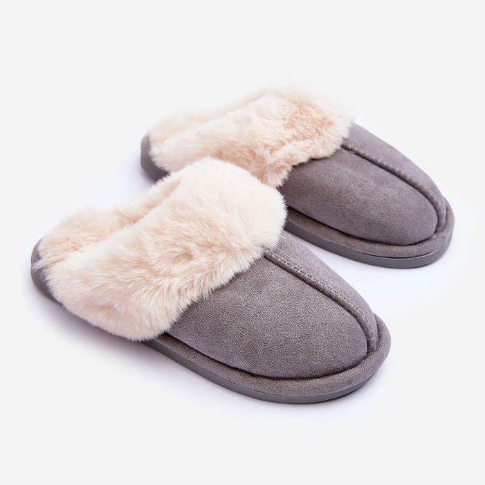 Pantuflas de Mujer Pantuflas con Piel Gris Pinky 1