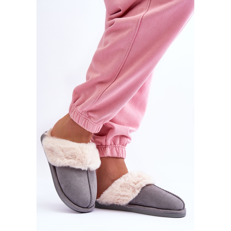 Pantuflas de Mujer Pantuflas con Piel Gris Pinky 2