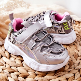 PJ2 Zapatilla Deportiva Infantil Con Velcro Silver Vibo plata 4