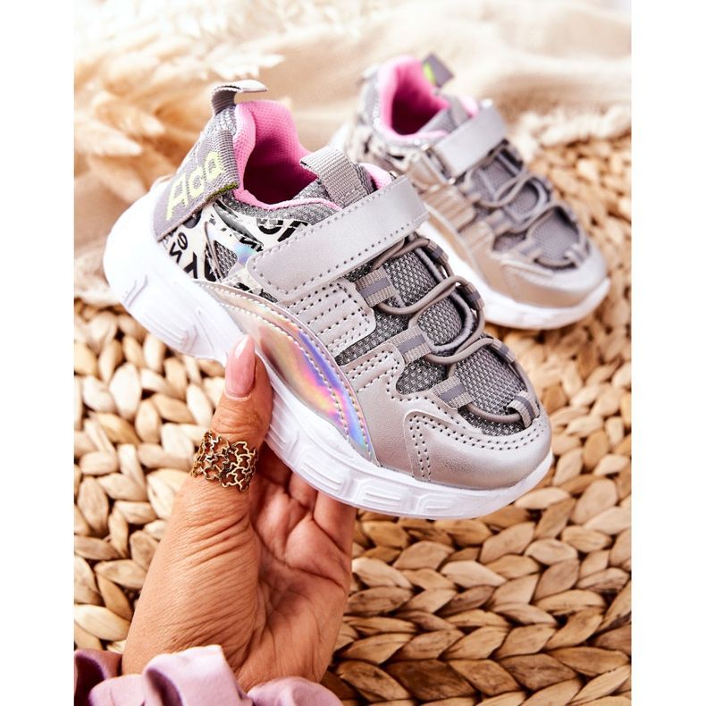 PJ2 Zapatilla Deportiva Infantil Con Velcro Silver Vibo plata 1