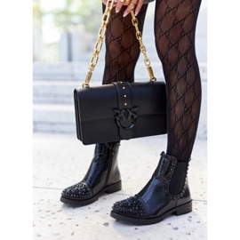 Botas negras Monah Jodhpur con jets negro 1