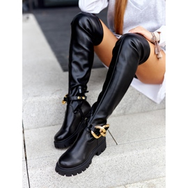 Botas Altas Con Elemento Decorativo Negro Masha 6