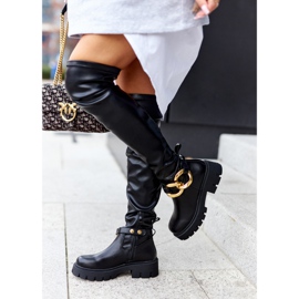 Botas Altas Con Elemento Decorativo Negro Masha 4