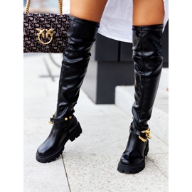 Botas Altas Con Elemento Decorativo Negro Masha 3