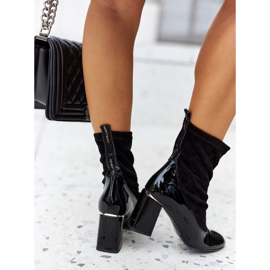 Botas de cuero en un poste Laura Messi negro 2262 6
