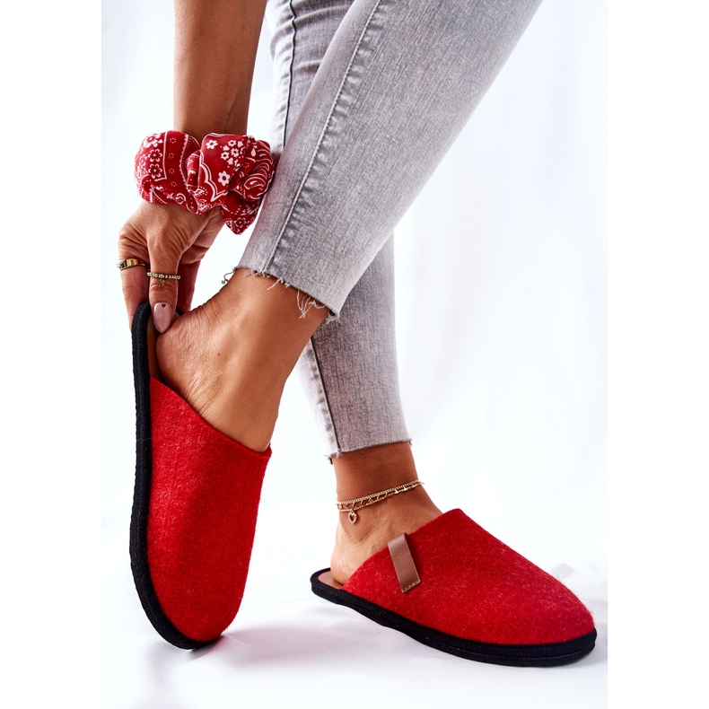 Big Star Zapatillas de casa de mujer Panto Fino II267002 Rojo-Marrón 2