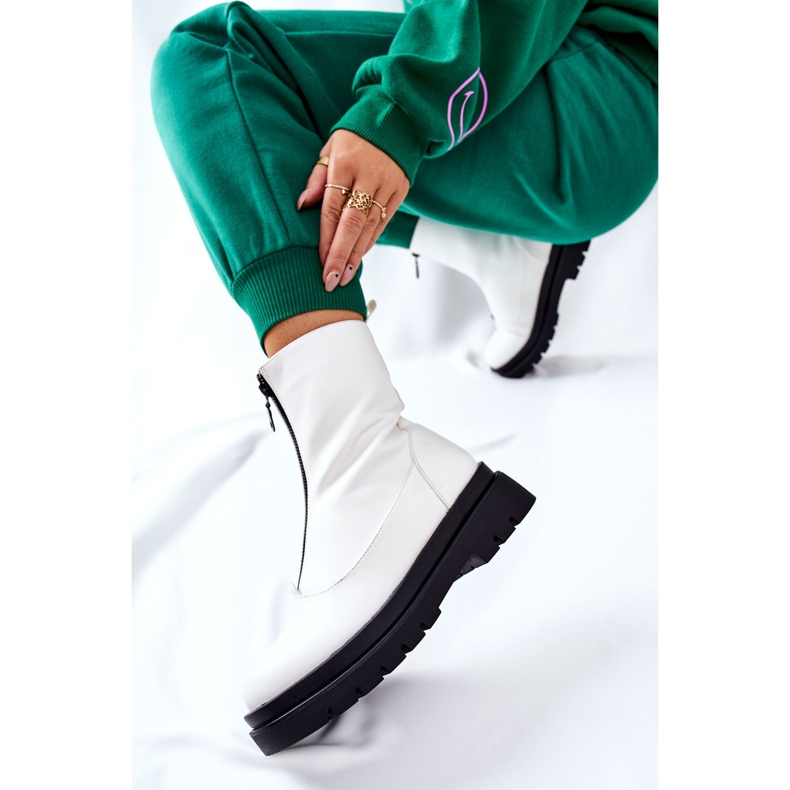 PE1 Botas de Mujer con Cremallera Blanca Tierra blanco 1