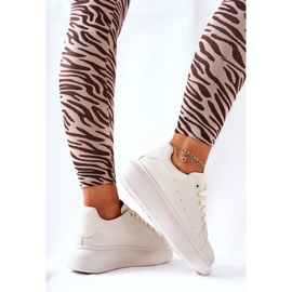 Zapatos deportivos de cuero sobre plataforma Lemmy beige 6
