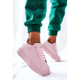 Zapatos deportivos de cuero en la plataforma Pink Lemmy rosado 4