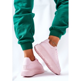 Zapatos deportivos de cuero en la plataforma Pink Lemmy rosado 5