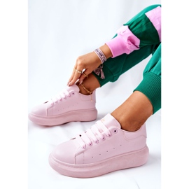 Zapatos deportivos de cuero en la plataforma Pink Lemmy rosado 7