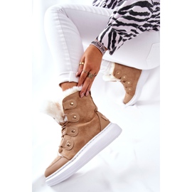 Botas cálidas de lúpulo beige con piel caqui 5
