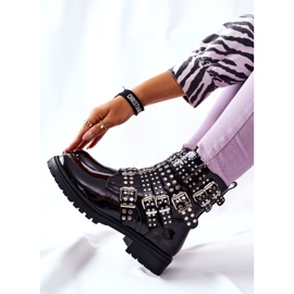 Botas Jodhpur lacadas con rayas Black Marchelli negro 6