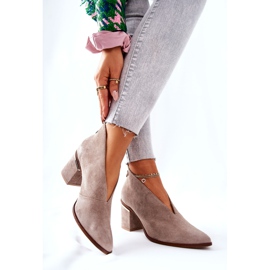Botas De Piel De Tacón Alto Laura Messi Beige 2344 6