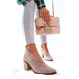 Botas De Piel De Tacón Alto Laura Messi Beige 2344 1