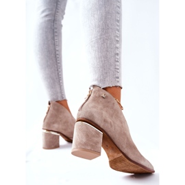 Botas De Piel De Tacón Alto Laura Messi Beige 2344 3