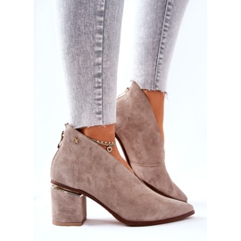 Botas De Piel De Tacón Alto Laura Messi Beige 2344 4