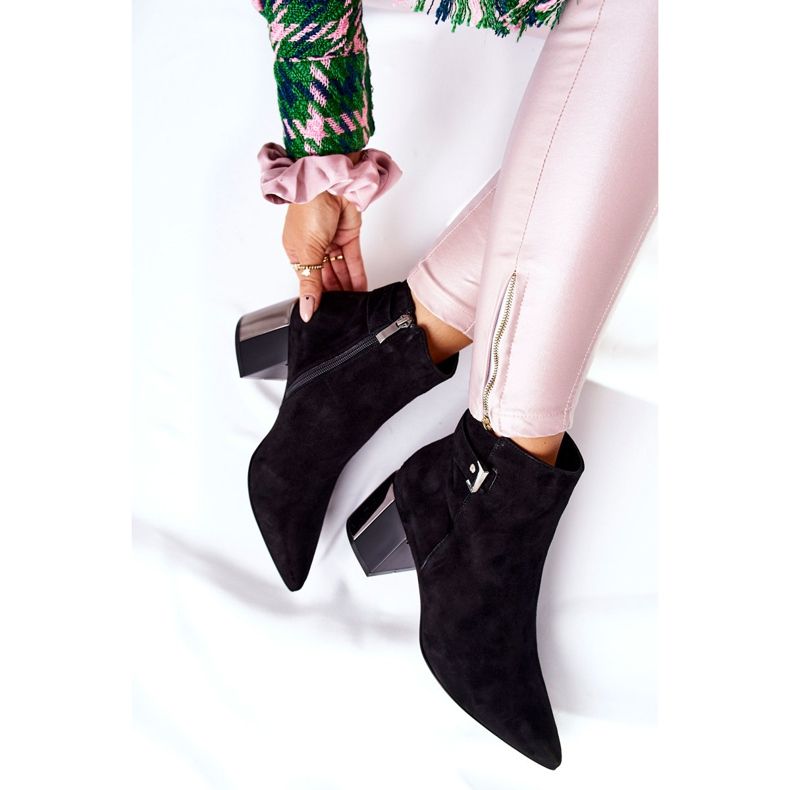 Botas de piel en poste Laura Messi negro 2354 2