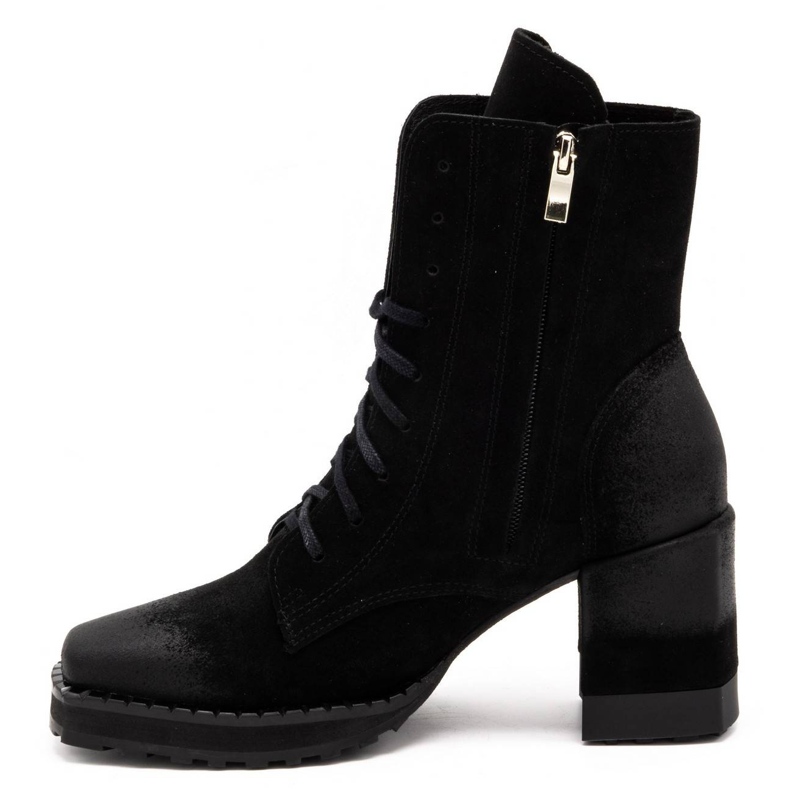 Exquisite Botas de mujer de piel con tacones altos 1287EX negro 1