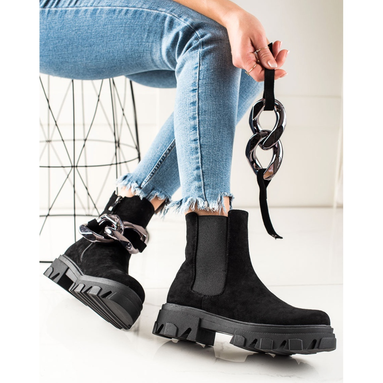 Botas de gamuza en la plataforma S. Barski negro 1 Botas de gamuza en la plataforma S. Barski negro 1