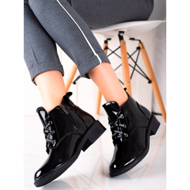 TRENDI Botas elegantes lacadas negro 2