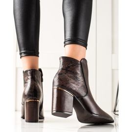 W. Potocki Botas con inserto Potocki con estampado de serpiente marrón 2
