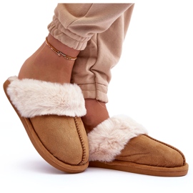 Pantuflas de Mujer Pantuflas con Piel Camel Pinky marrón 7