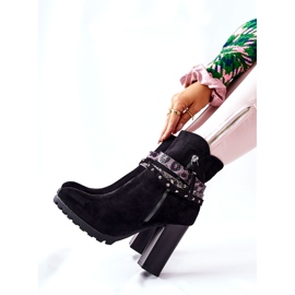 PG1 Botas de ante en un poste alto Besis negro 2 PG1 Botas de ante en un poste alto Besis negro 2