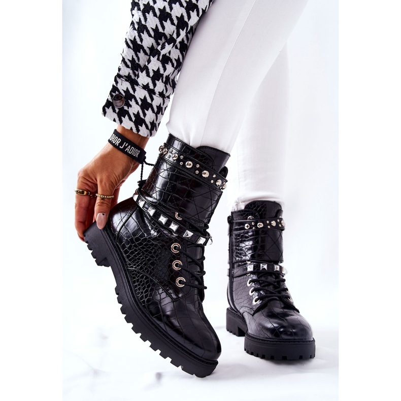 PG1 Black Nephele Warm Boots Trabajadores con tachuelas negro 1