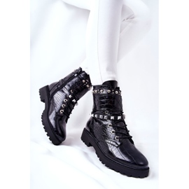 PG1 Black Nephele Warm Boots Trabajadores con tachuelas negro 8