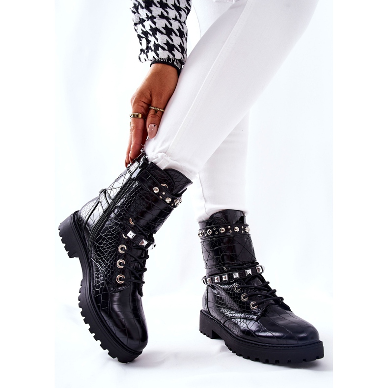 PG1 Black Nephele Warm Boots Trabajadores con tachuelas negro 2