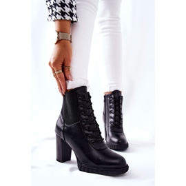 PG1 Botas de cuero en un poste alto Joyte negro 5