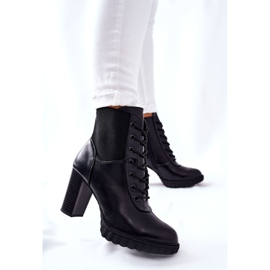 PG1 Botas de cuero en un poste alto Joyte negro 3
