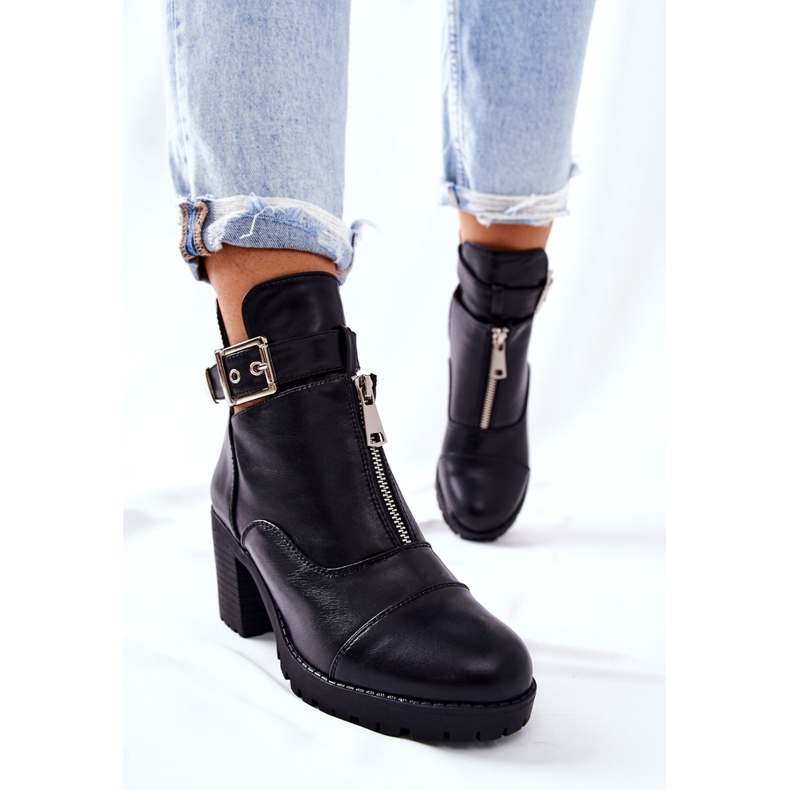 PG1 Botas Clive negras de tacón alto con hebilla negro 1 PG1 Botas Clive negras de tacón alto con hebilla negro 1