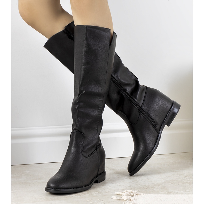 Botas negras en la cuña Rosamonde negro 2 Botas negras en la cuña Rosamonde negro 2