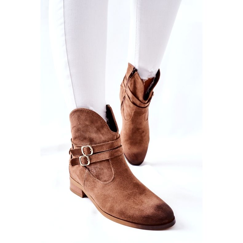 Vinceza Botas cálidas de ante para mujer Beige Castlerock marrón 2