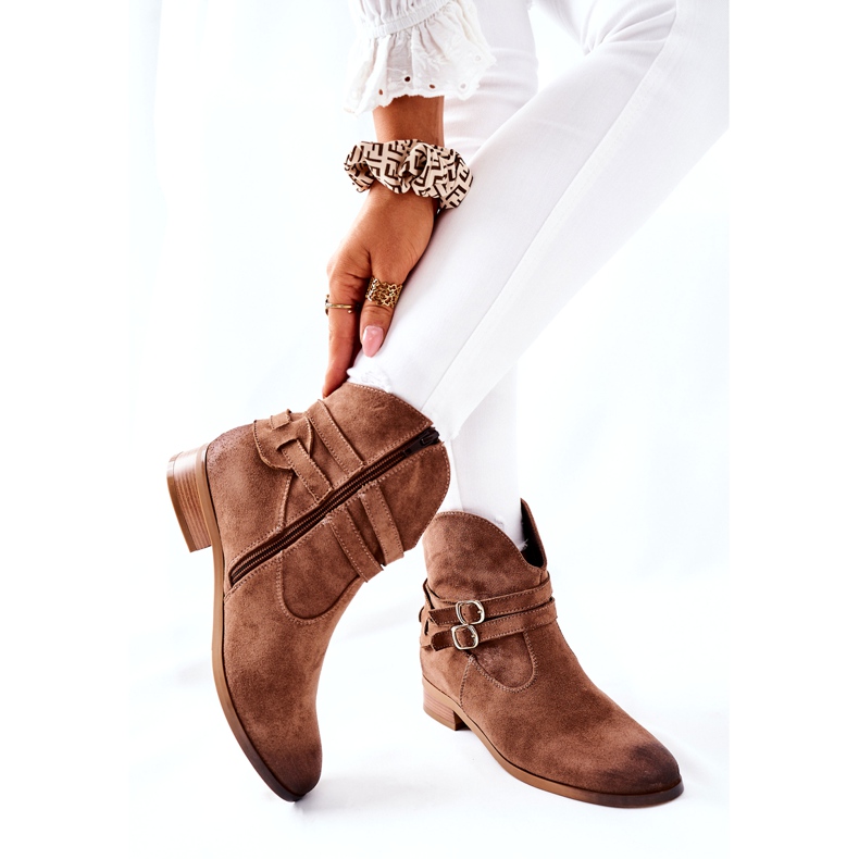 Vinceza Botas cálidas de ante para mujer Beige Castlerock marrón 3